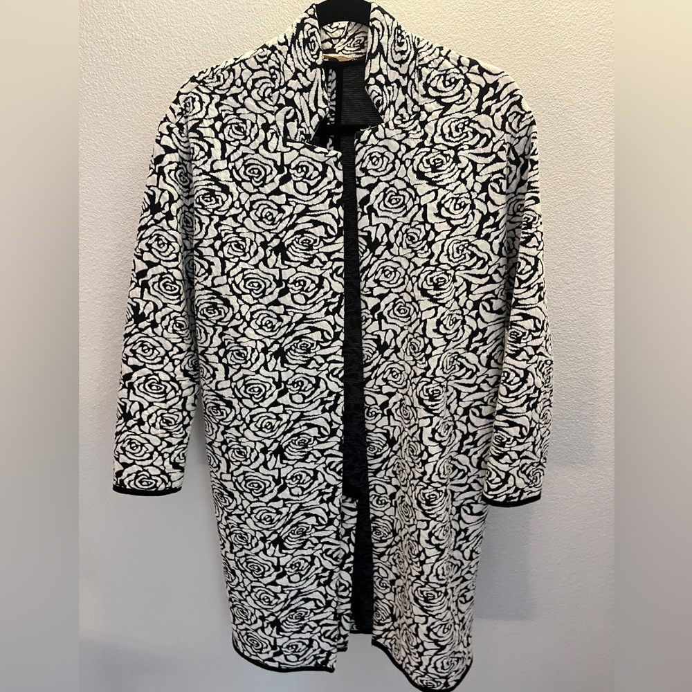 Graphic print coatigan